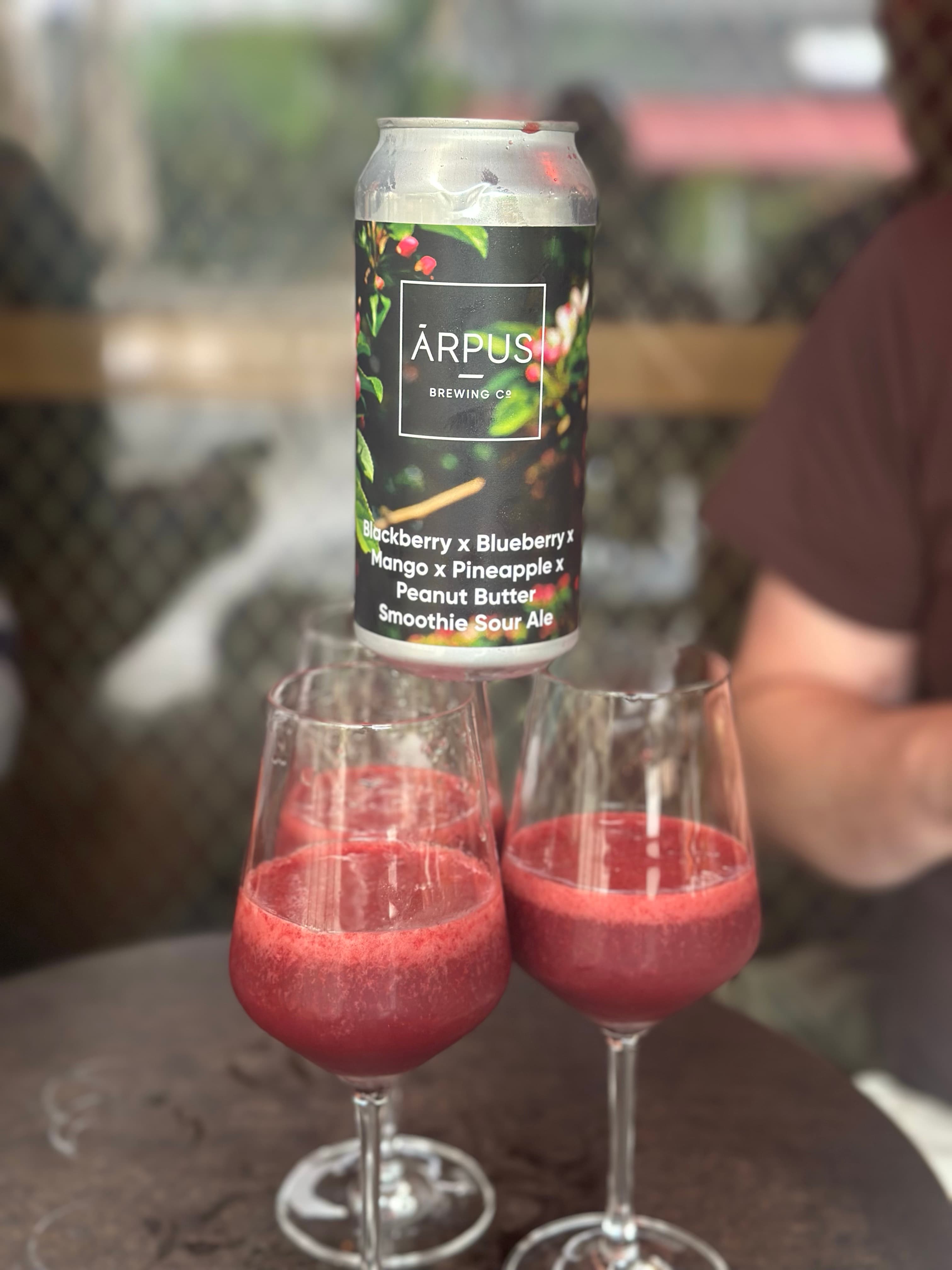 Ārpus Blackberry x Blueberry x Mango x Pineapple x Peanut Butter Smoothie Sour Ale by Ārpus Brewing Co., shared by @beer_i_have_tasted